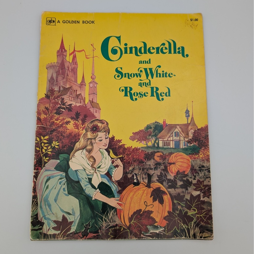 Vintage Cinderella Snow White Rose Red Golden Book 1962 Gordon Laite Fairy Tale